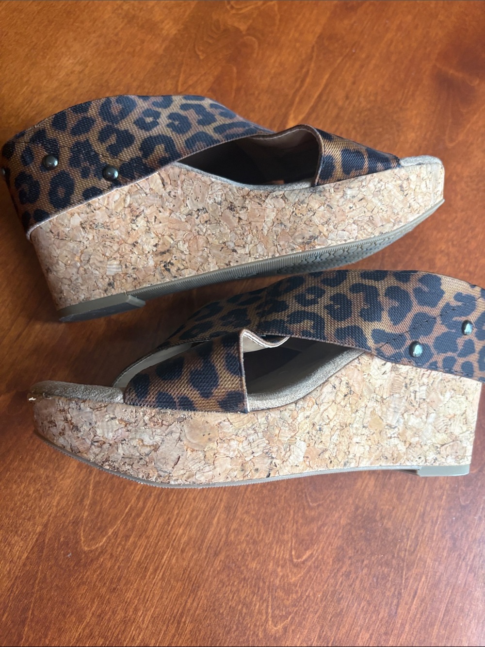 Merona Leopard Print Crisscross Mule Sandals - Picture 2 of 4